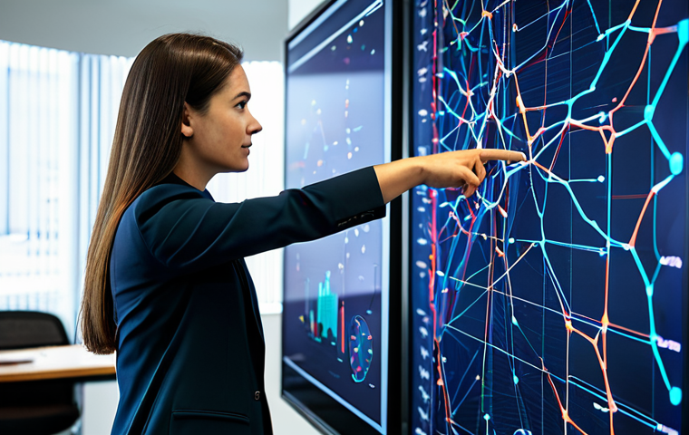 A diverse team of professional data scientists in modest business attire, collaborating in a modern, well-lit tech office. Large screens display abstract neural network diagrams with glowing nodes and intricate data flow visualizations. One team member points at a complex graph showing optimization curves, while another observes with keen interest. The scene conveys innovation and problem-solving. Professional photography, natural light, high-resolution, perfect anatomy, correct proportions, well-formed hands, proper finger count, natural body proportions, safe for work, appropriate content, fully clothed, professional.