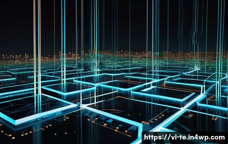 모델의 유연성을 높이는 아키텍처 전략 - **Microservices Architecture Visualization:** A high-tech, abstract digital landscape composed of nu...